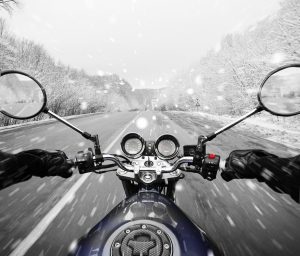 driving a motorcycle in the winter